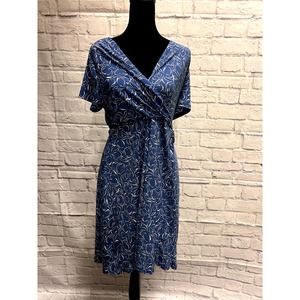 Kayleigh Floral Wrap Dress- Blue & White